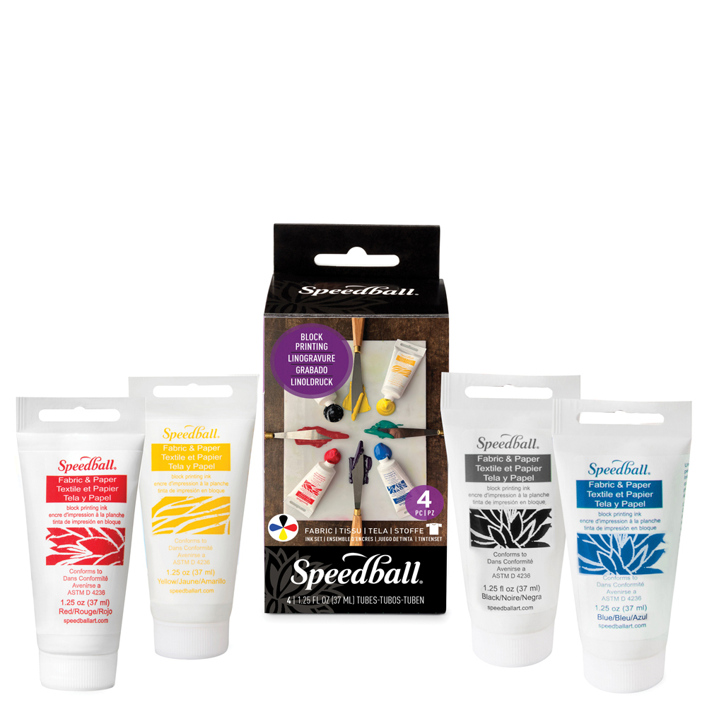 Speedball Basic Fabric Block Printing Set 4 x 37cc